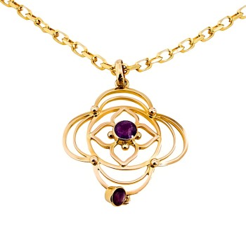 9ct gold Amethyst Pendant with chain